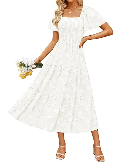 Zesica Women‘s Summer Boho Floral Midi Dress