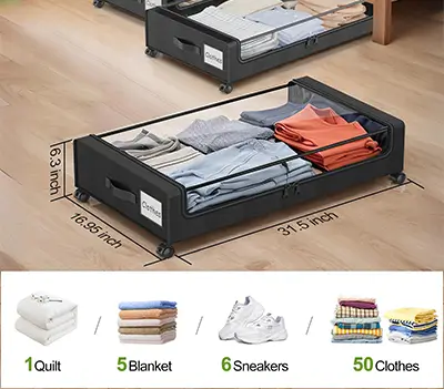 Prime Member Deals 2025 66 Under Bed Storage With Wheels