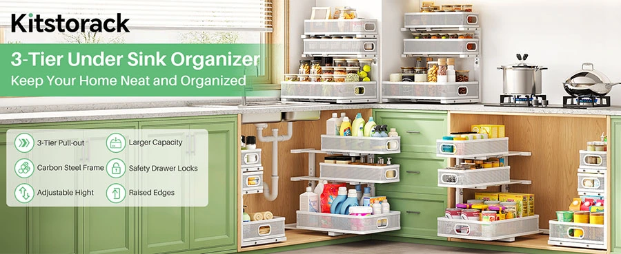 Conquer The Chaos: Why This Under Sink Organizer Is About To Change Your Life 4 Kitstorack 3-Tier Under Sink Organizer